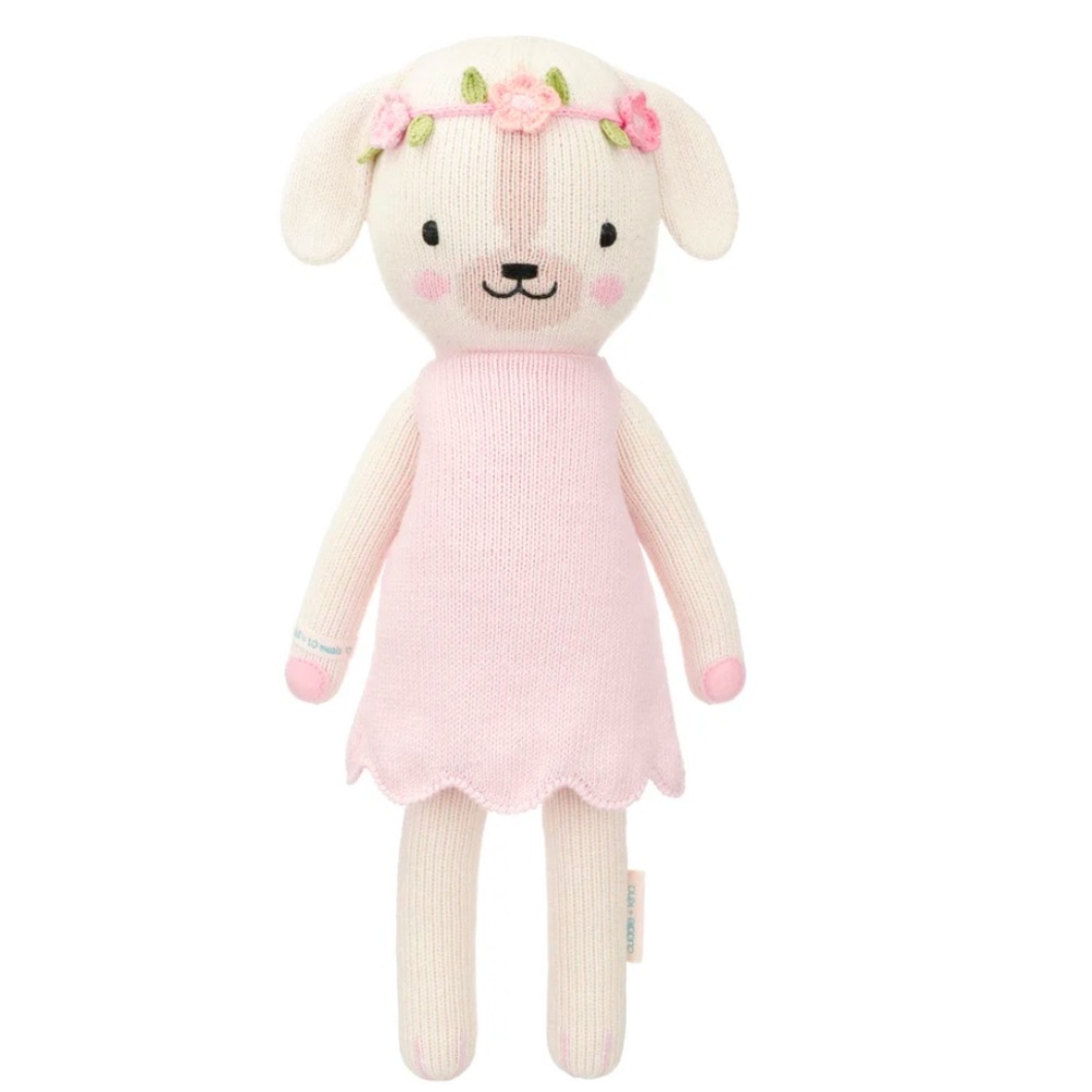 CUDDLE + KIND | Charlotte the Dog Flower Crown Handmade Stuffed Puppy Toy Little